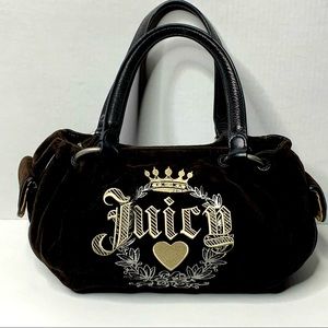 Juicy Couture Brown & Silver Velvet Purse